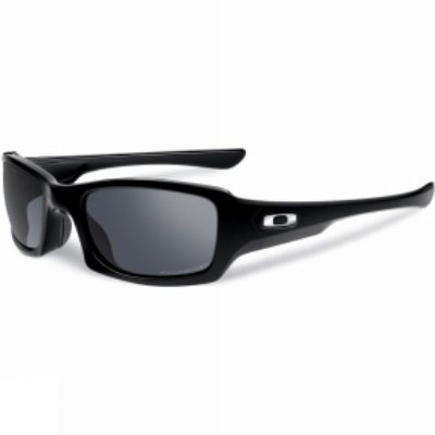 Oakley Fives Squared Sunglasses Polished Black/Black Iridium Polarized
